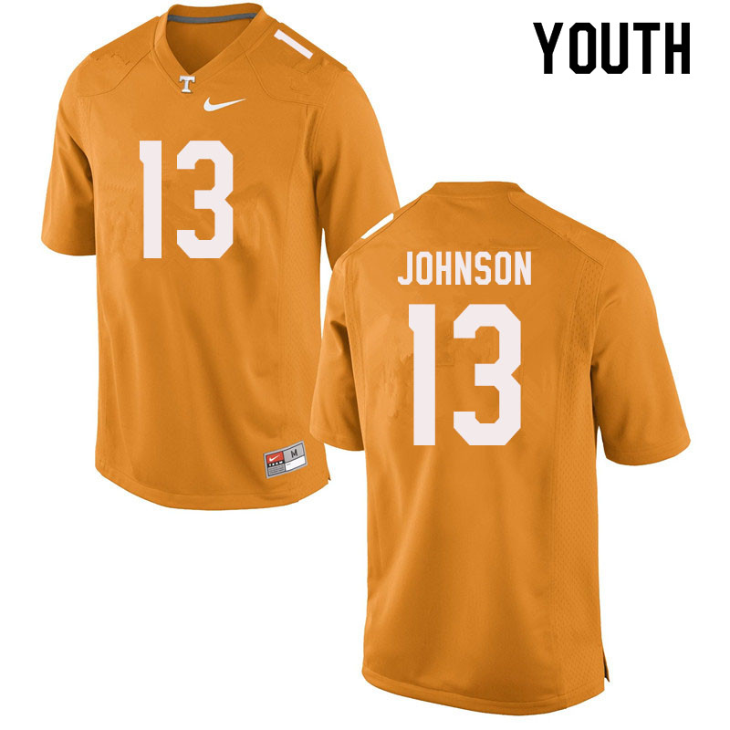 Youth #13 Deandre Johnson Tennessee Volunteers College Football Jerseys Sale-Orange - Click Image to Close